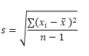 基于样本的标准偏差公式