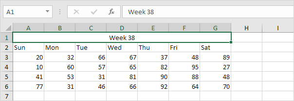 Excel中的合并单元格