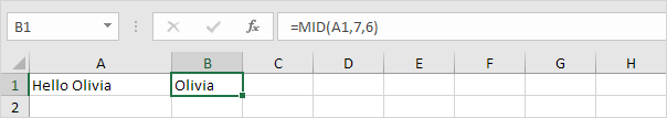 在Excel中提取子字符串