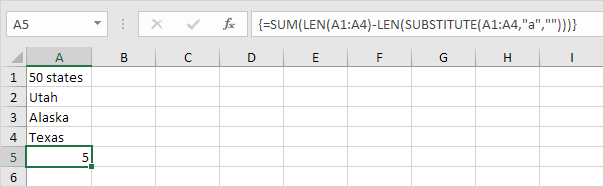 计算单元格范围内的特定字符