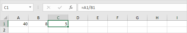 通过使用单元格引用划分数字