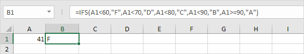 Excel中的第二个Ifs函数，值41