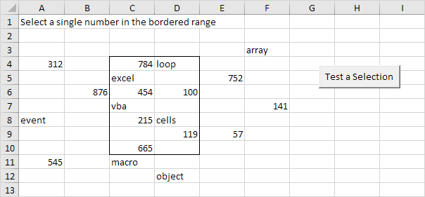 在Excel VBA中测试选择