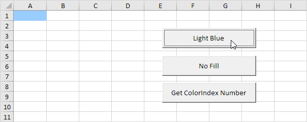 Excel VBA中的背景色