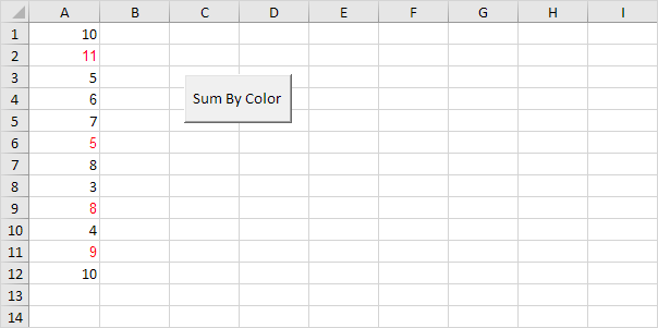 在Excel VBA中按颜色求和