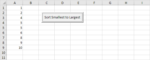 在Excel VBA中对数字进行排序