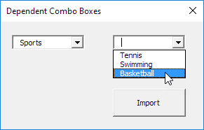 Excel VBA中的从属组合框