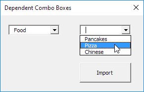 Excel VBA中的从属组合框