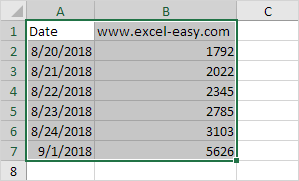 在Excel中选择一个范围