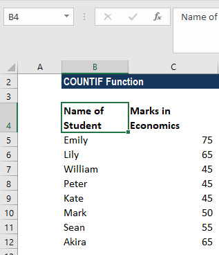 COUNTIF函数-示例2