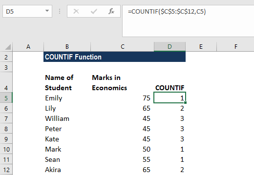 COUNTIF函数-示例2b