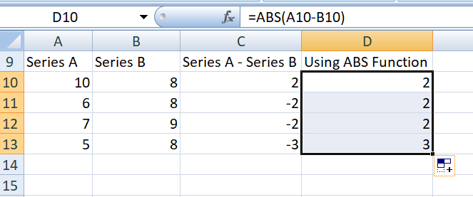 绝对函数示例1（ABS）