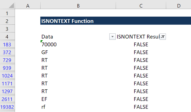 ISNONTEXT函数