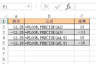 FLOOR.PRECISE 函数
