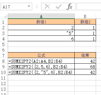 SUMX2PY2 函数