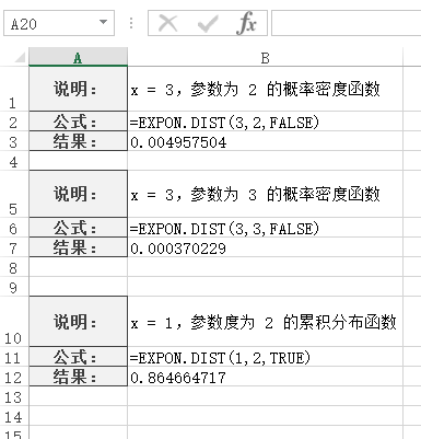 EXPON.DIST 函数