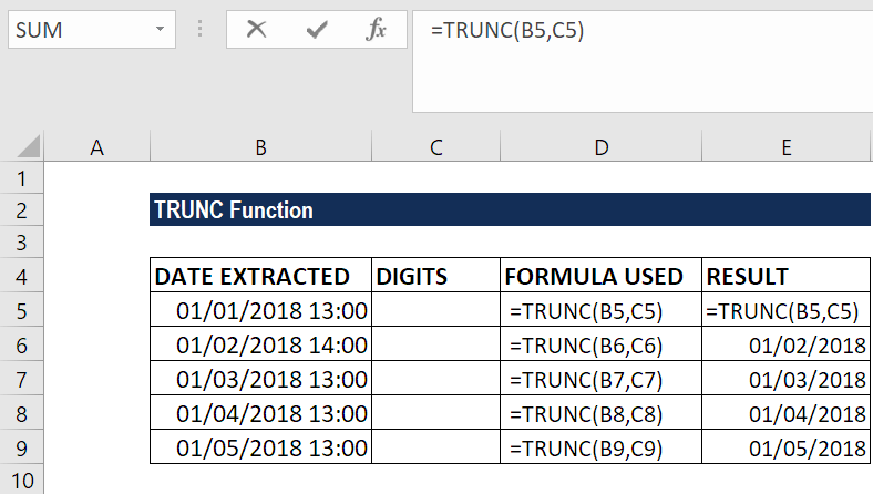 TRUNC函数-示例2a