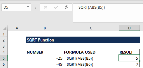 SQRT函数-示例2b