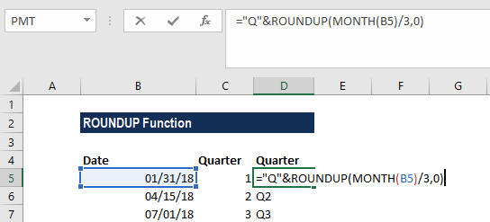 ROUNDUP函数-示例2