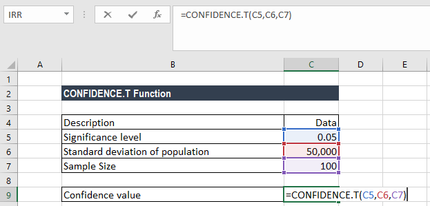 CONFIDENCE.T函数
