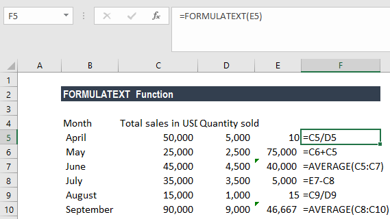 FORMULATEXT函数-示例1