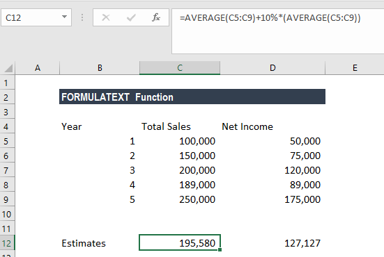 FORMULATEXT函数-示例1a