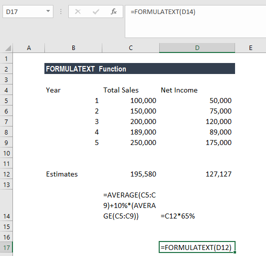 FORMULATEXT函数-示例2