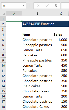 AVERAGEIF函数