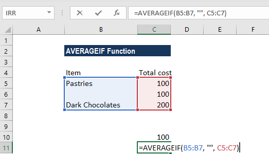 AVERAGEIF函数-示例3c