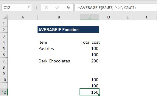 AVERAGEIF函数-示例3d