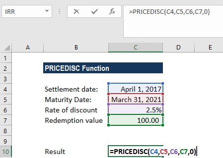 PRICEDISC功能