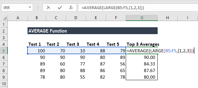 AVERAGE函数-示例1