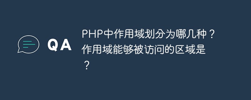 PHP中作用域划分为哪几种？作用域能够被访问的区域是？-PHP问题