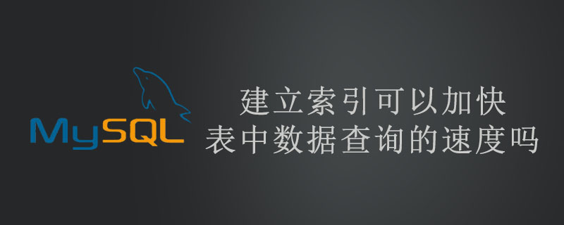 建立索引可以加快表中数据查询的速度吗-mysql教程