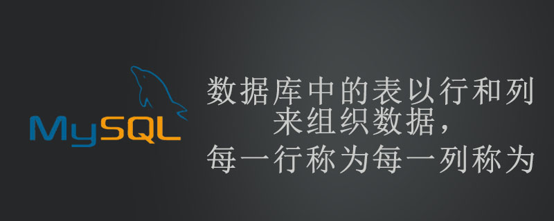 数据库中的表以行和列来组织数据，每一行称为每一列称为-mysql教程