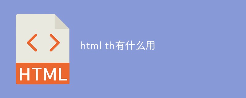 html th有什么用-前端问答