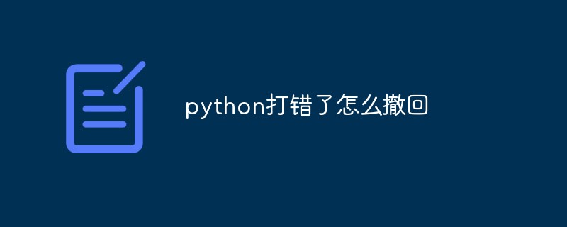 python打错了怎么撤回-Python教程