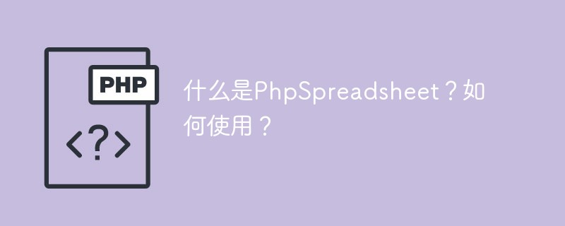 什么是PhpSpreadsheet？如何使用？-PHP问题