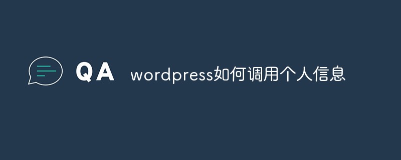 wordpress如何调用个人信息-PHP问题