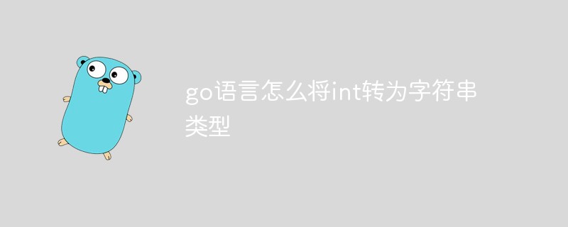 go语言怎么将int转为字符串类型-Golang