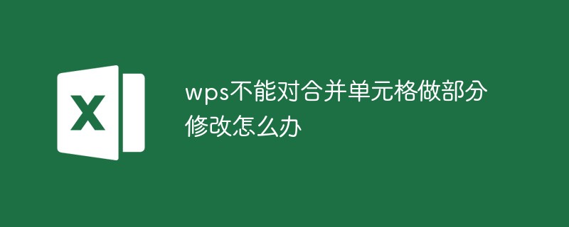 wps不能对合并单元格做部分修改怎么办-excel