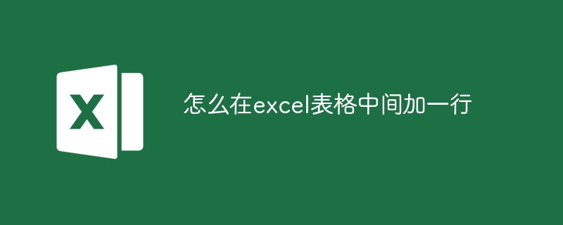 怎么在excel表格中间加一行-excel