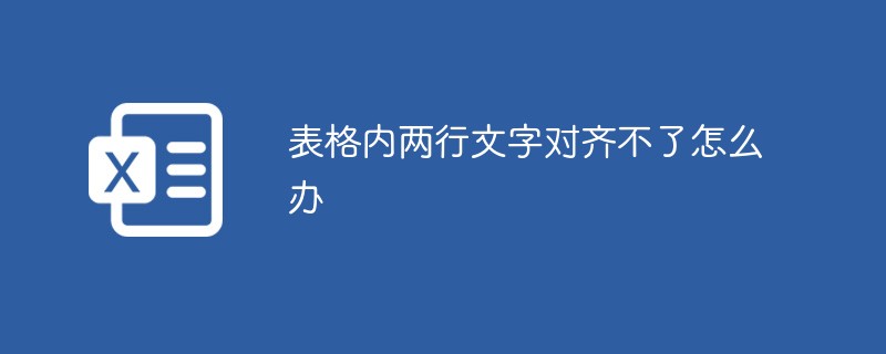 表格内两行文字对齐不了怎么办-excel