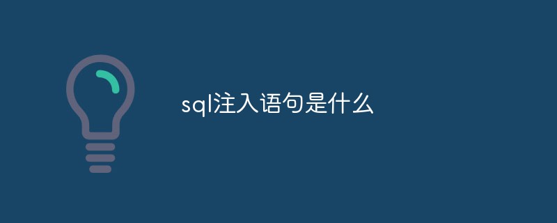 sql注入语句是什么-SQL