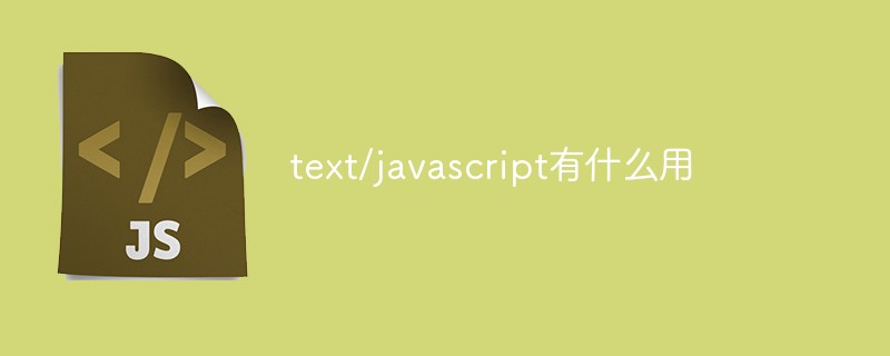 text/javascript有什么用