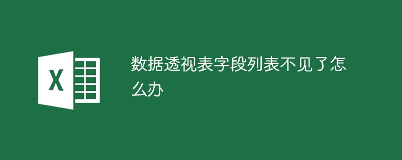 数据透视表字段列表不见了怎么办