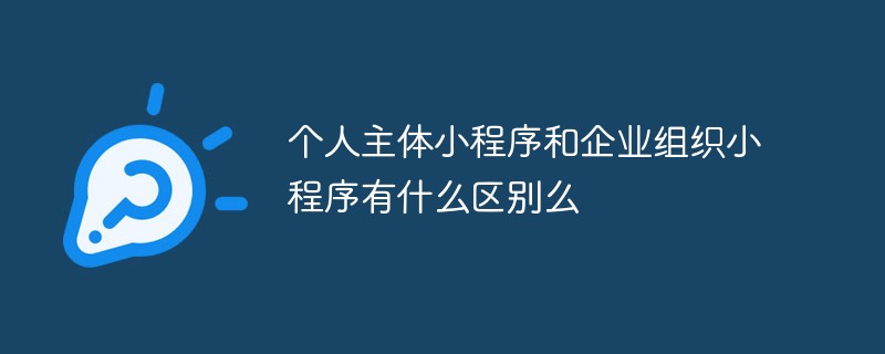 个人主体小程序和企业组织小程序有什么区别么