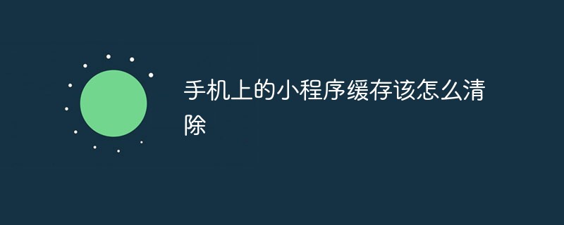 2021062103582018691090 手机上的小程序缓存该怎么清除