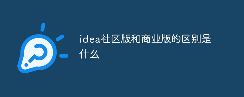 idea社区版和商业版的区别是什么