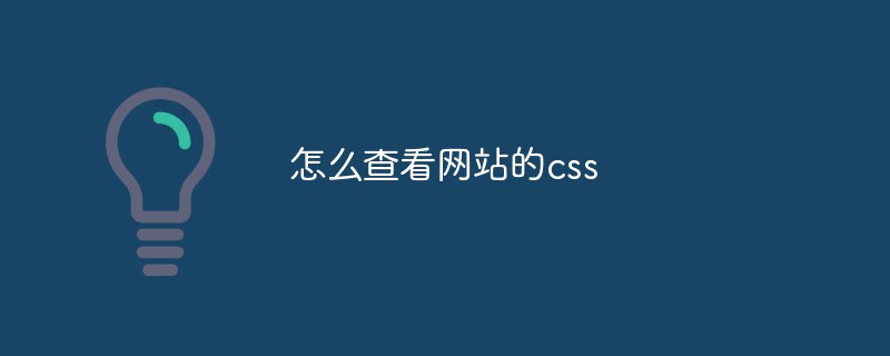 怎么查看网站的css